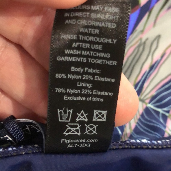 NWT! - FIGLEAVES Ultraviolet Palm Fold Bikini Swim Brief Bottom - Picture 5 of 8